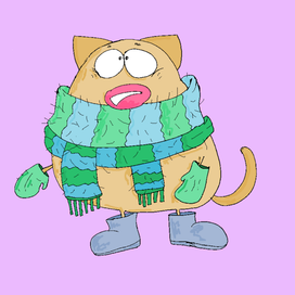 кот в шарфике