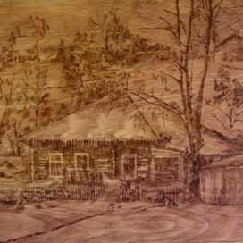 "домик. пейзаж. Кубань"