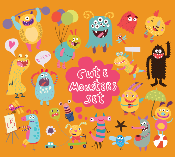 набор векторных монстров