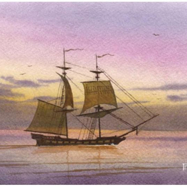 парусник на заливе