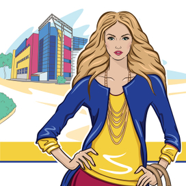 Girl and building ( fashion  glamor illustration girl woman люди человек женщина фэшн иллюстрация девушка гламур )