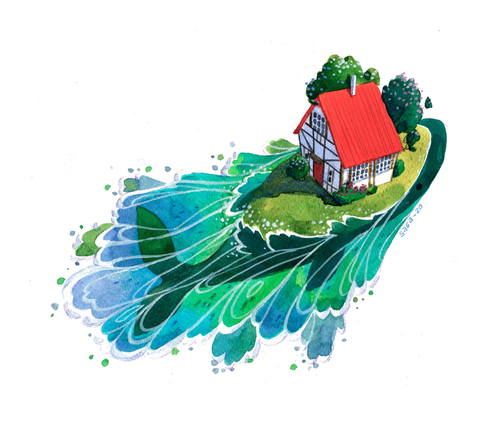 Иллюстрация из серии "Острова в океане"