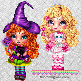 Девочки принцесса и волшебница