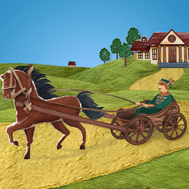 Иллюстрация к белорусской народной сказке "Из рога всего много"