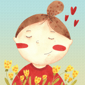 Девочка с тюльпанами