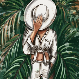 Девушка и пальмы