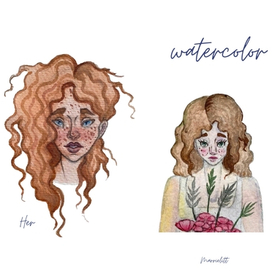 Персонажи акварелью