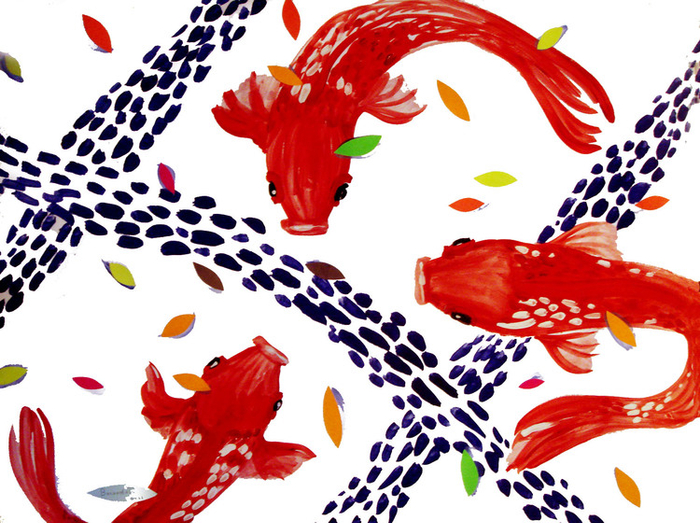 рыбы и листья