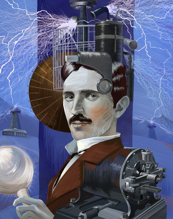 иллюстрация к статье о Тесле , Плейбой, апрель 2010