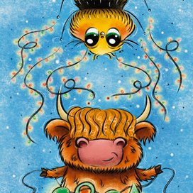 Пчёлка Лю и Бычок на обложке календаря 2021