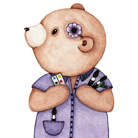 Мишка с красками