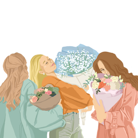 Серия иллюстраций для цветочного магазина 