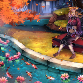 В осеннем саду