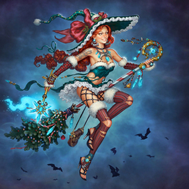 Новогодняя ведьмочка или найди 10 отличий