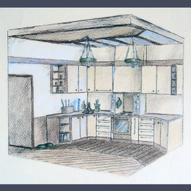 Визуализация интерьера кухни