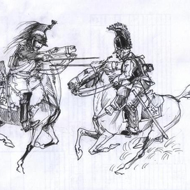 Эскиз. Атака кирасир 