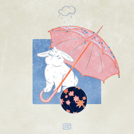 Зайка под зонтом