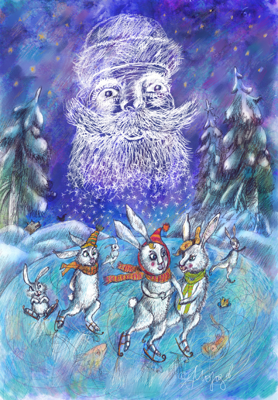 Зайцы на катке