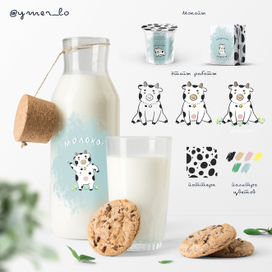 Персонаж коровка для молочной продукции 