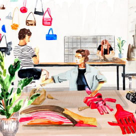 Handmade Barcelona. Leather bag shop.