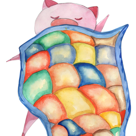 поросенок соня под одеялом