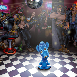 Голубой Щенок в баре "Голубая устрица"