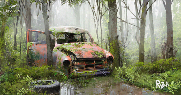 Abandon car (Procreate)