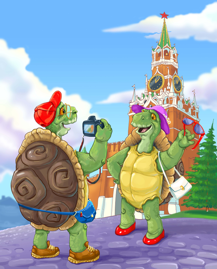 черепахи туристы