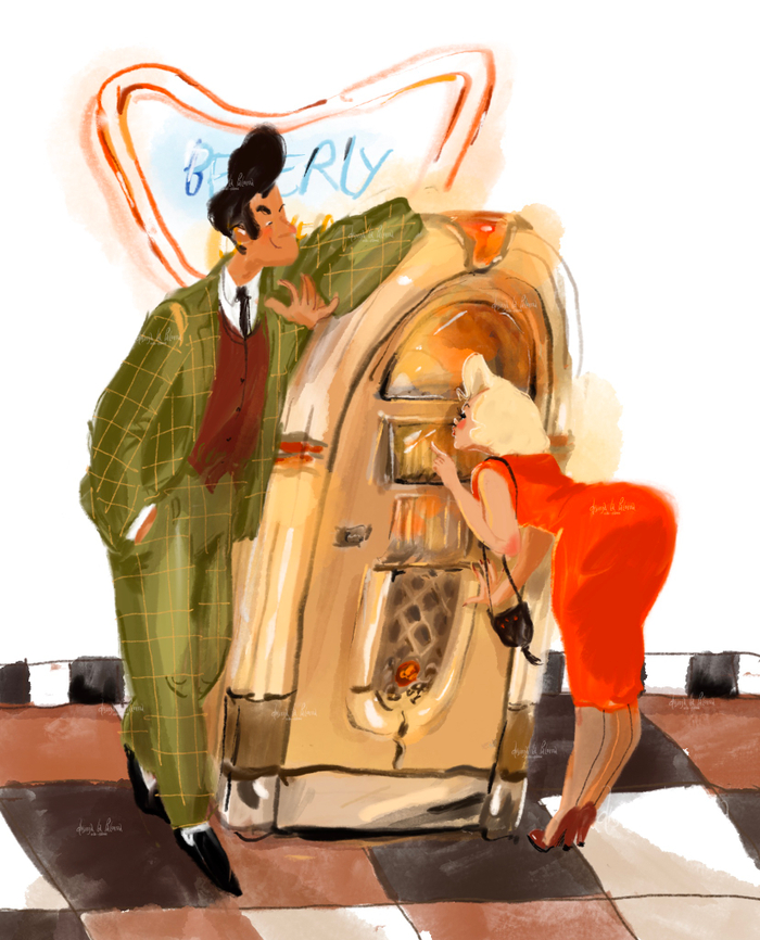 В закусочной. Коммерческая иллюстрация