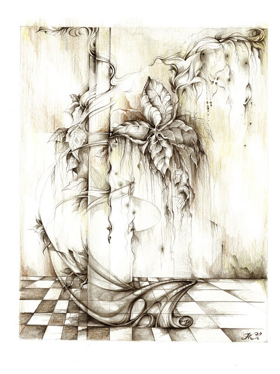 Цветок в мраморе