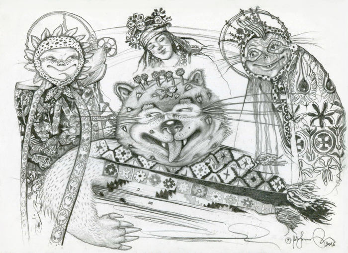 Эскиз иллюстрации к сборнику "Народные сказки севера"