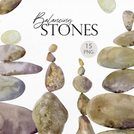 Балансирующие камни Акварель