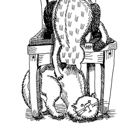 Кошки и стул