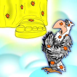 Иллюстрация к басне Эзопа про жука и орла