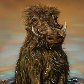 Довольный жизнью кабанчик