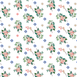 Цветочный узор с весенними цветами