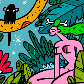 Дикая баба в джунглях