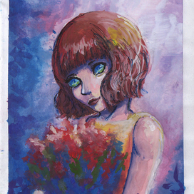 Девочка с цветами