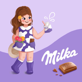 Хуманизация персонажа шоколад «Milka»