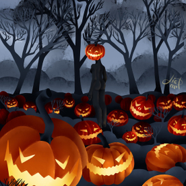 Поле Хэллоуинских тыкв