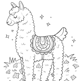 Раскраска лама