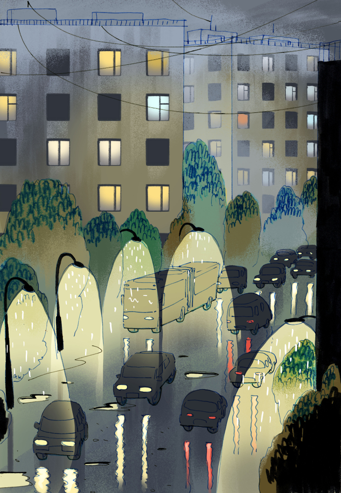 Дождь в городе