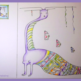 Эскиз открытки "Русалочка"