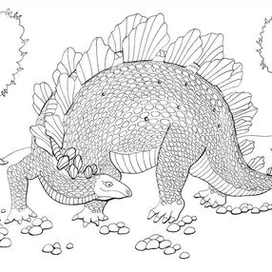 Иллюстрация к раскраске "Динозавры в истории"