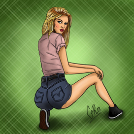 девушка в шортах