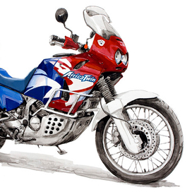мотоцикл Honda Africa, натурная зарисовка
