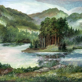 Альпийский пейзаж ( эскиз к заказной картине )