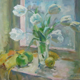 белые тюльпаны