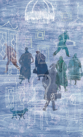 "Та комната, в которой нет тебя". Иллюстрации к сборнику стихов "Лента времени" Б. Шапиро-Тулина.