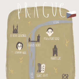 Карта Праги, Prague map 